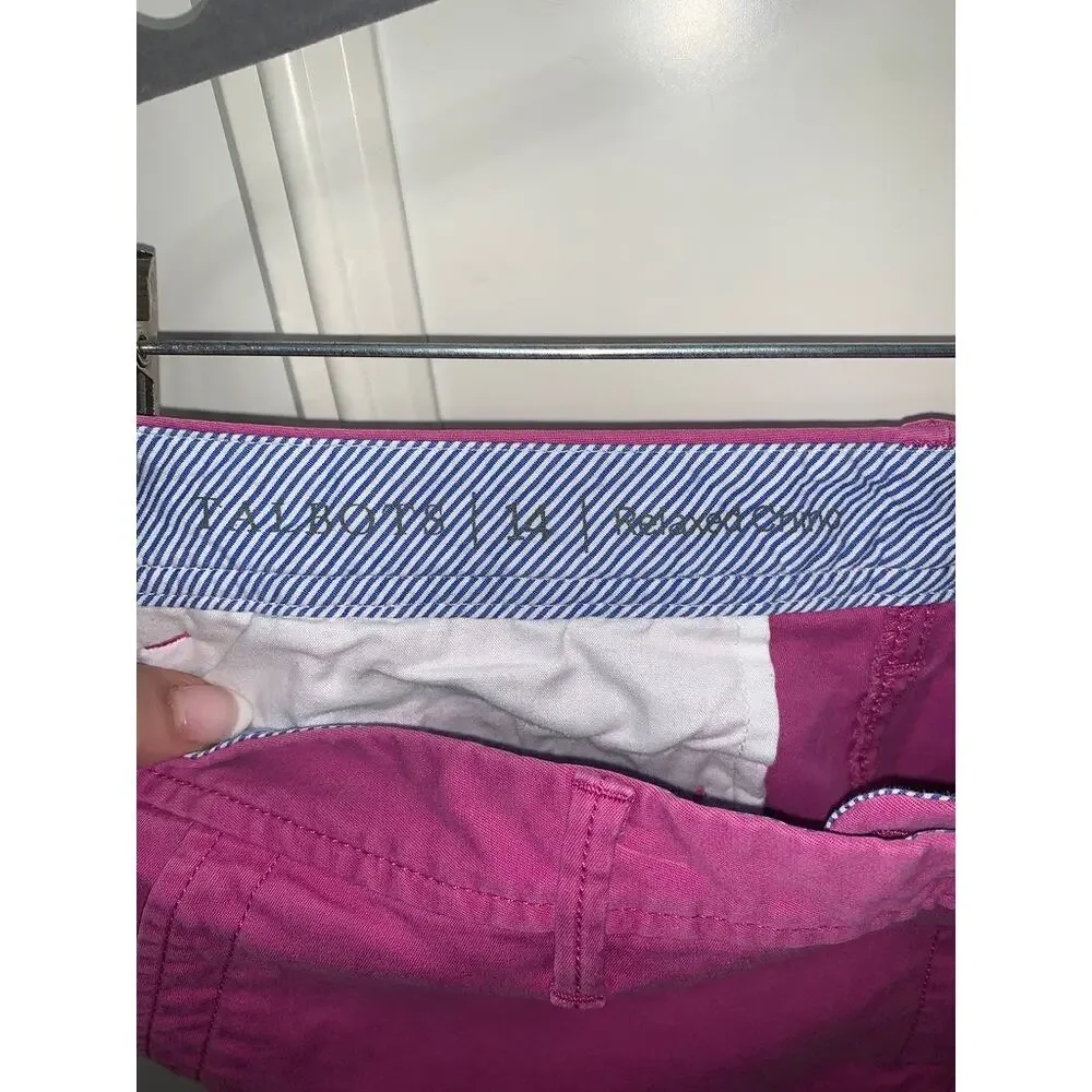 Talbots Women's Cropped Pants Size 14 Fuchsia Pink Straight Leg‎